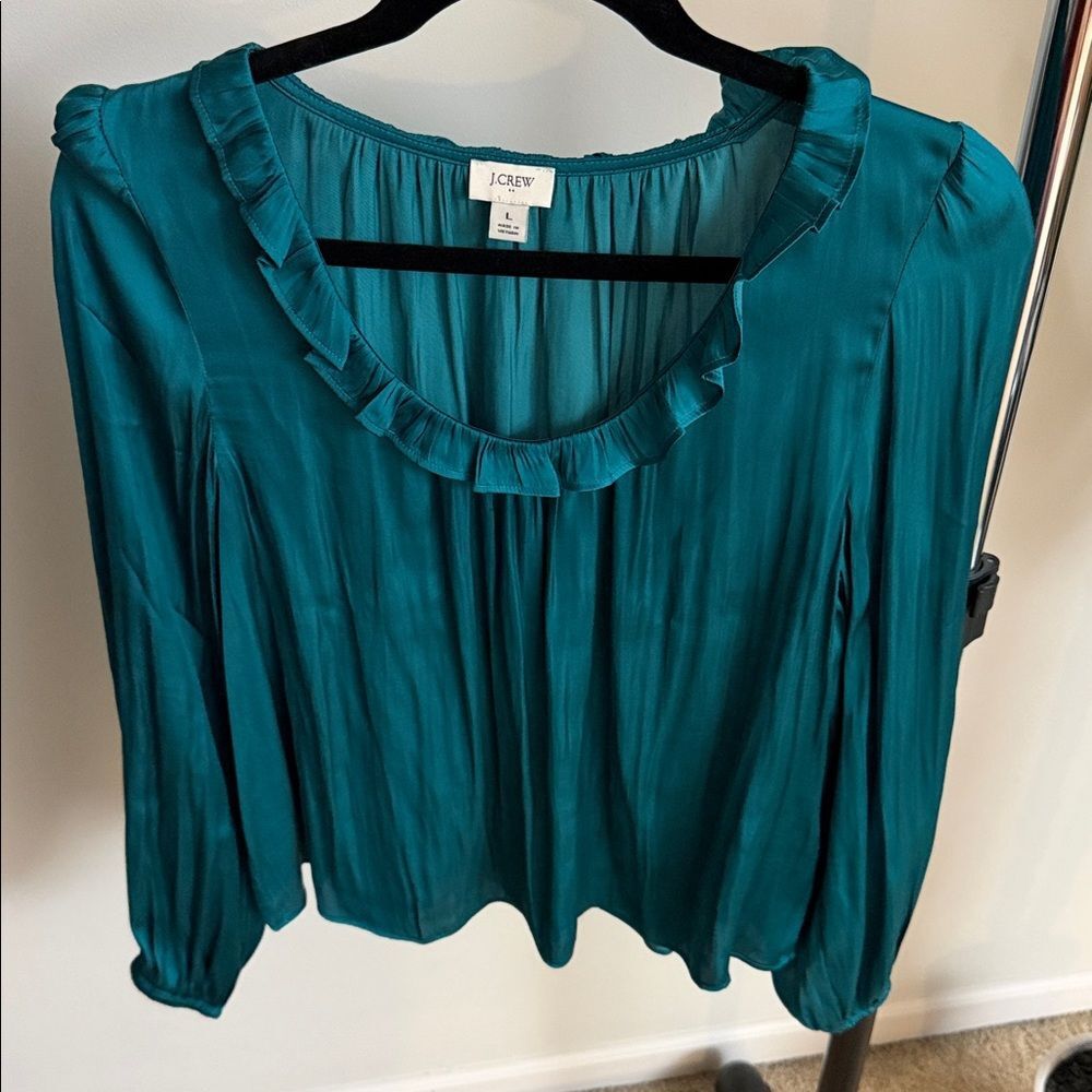 J. Crew Ruffleneck top Large - Picture 2 of 6